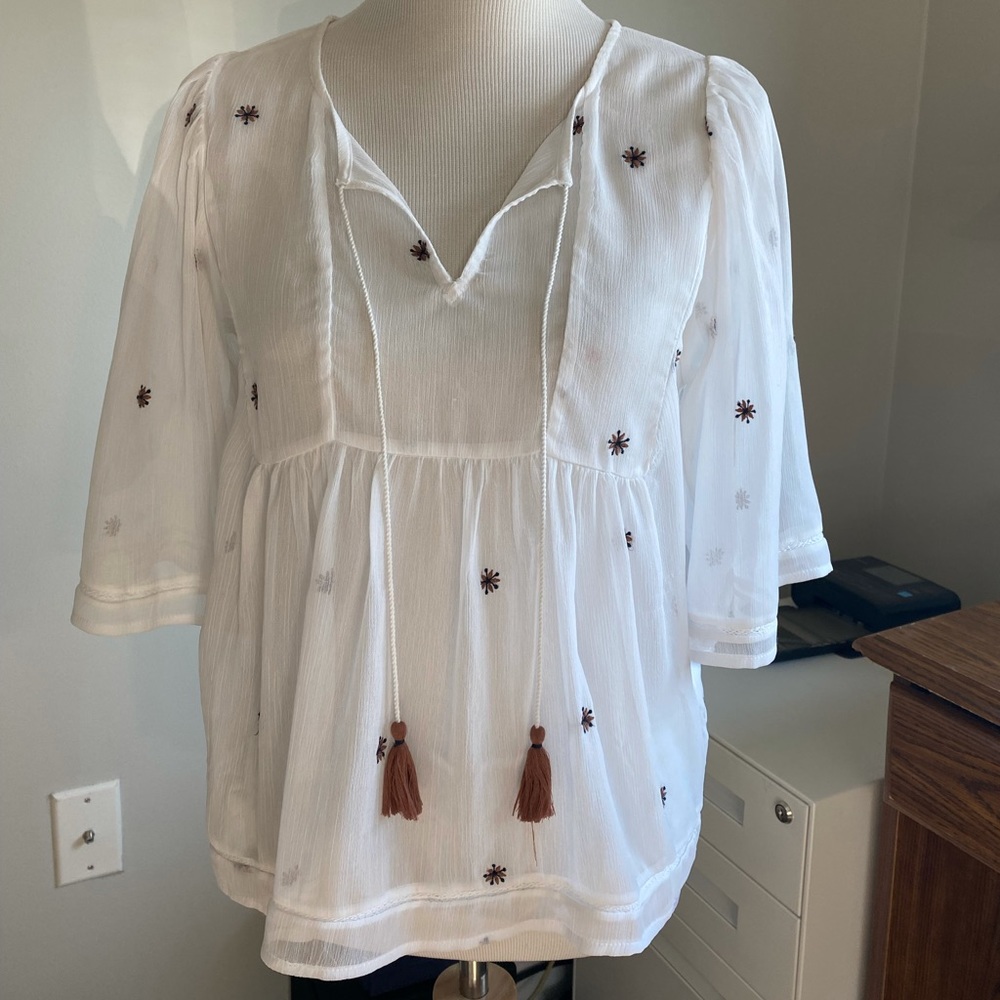 White sheer blouse